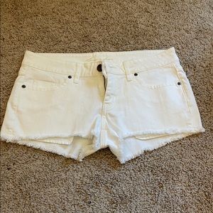 low waisted white shorts